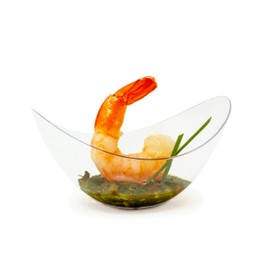 50ct Tiny 2oz Disposable Mini Petal Dessert Bowl, Recyclable Clear Plastic Dessert Cups for Ice Cream and Tastings, Small Plastic Mini Cups, Ideal Mini Tasting Cups for Weddings and Parties - CMJJ