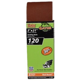 Gator 21 in. L x 3 in. W Aluminum Oxide Sanding Belt 120 Grit Fine 5 pc.