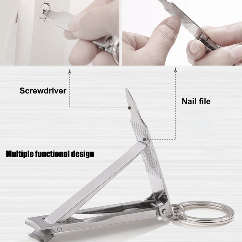 Portable Stainless Steel Nail Clipper Foldable Nail Cutter Trimmer File