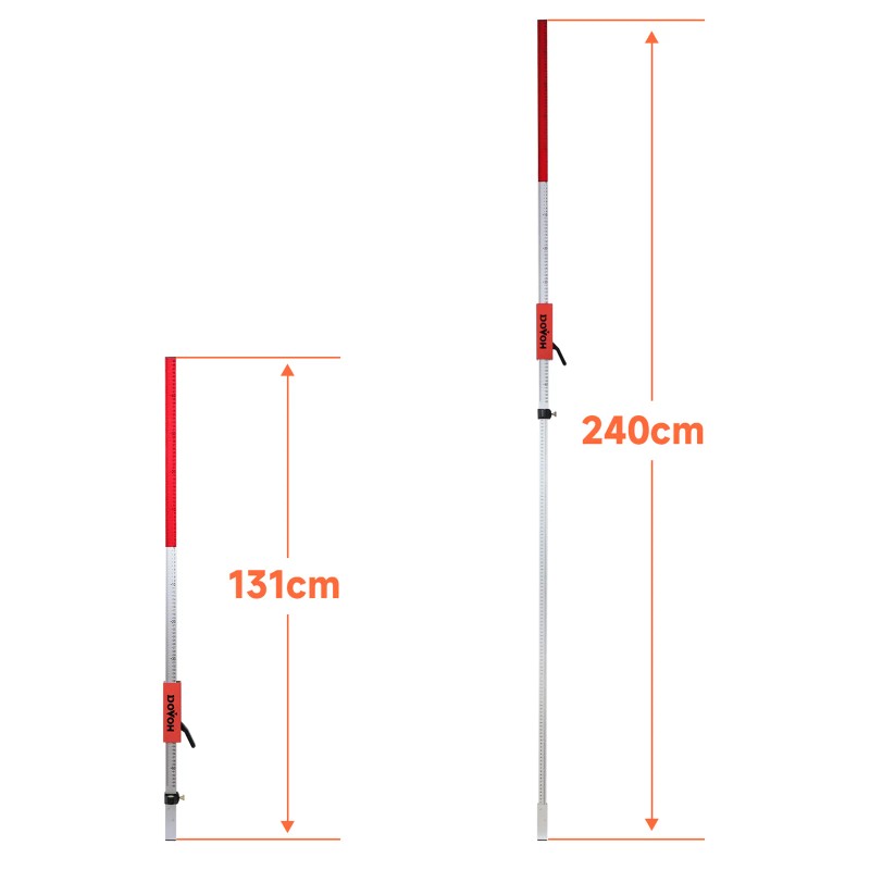 DoVoh Grade Rod Aluminum Alloy 2m Laser Level Height Measuring
