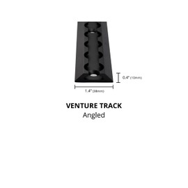 VanEssential 12" Venture Track T-6 Aluminium L-Track Black Anodized (Floor Angled Profile) - 2 Pack