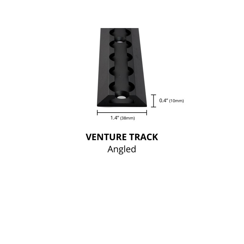VanEssential 12" Venture Track T-6 Aluminium L-Track Black Anodized (Floor