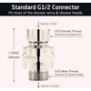 Shower head swivel ball adapter with adjustable shower arm extension,