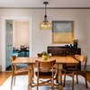 HMVPL Farmhouse Chandelier for Dining Room, 3-Light Boho Rattan Chandelier