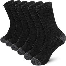 Jnamkieyo 8 Pairs Crew Athletic Socks for Men Moisture Wicking Cushion Crew Socks for Sport Running Traveling (US, Alpha, One Size, Regular, Regular, Black)