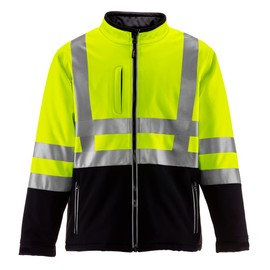 RefrigiWear High-Visibility Insulated Softshell Reflective Jacket, 20°F (-7°C) (Large), (Lime)