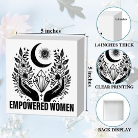 Witchy Feminist Decor Wooden Box Sign, Feminist Mystical Desk Decoration for Home Office Cubicle Girl Bedroom Human Rights Resist Anti Patriarchy Sign, Empowerment Strong Women Girl Power Gifts