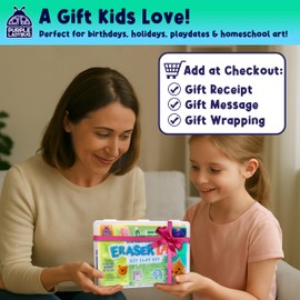 PURPLE LADYBUG DIY Clay Cute Mini Eraser Kit for Kids - Students Desk Pet Animals Includes Bear Owl Fox Cat, Fun Craft Activity for Kids Aged 4-12, Ideal for School Supplies, Gifts & Creative Play