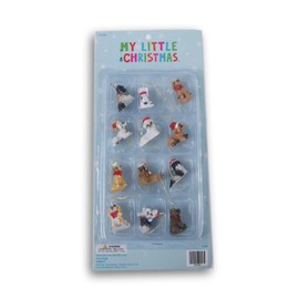 My Little Plastic Christmas Dog Themed Ornaments - 12 Count