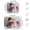Snowman Cardinal Bird Absorbent Dish Drying Mat, Dishes Drainer Protector