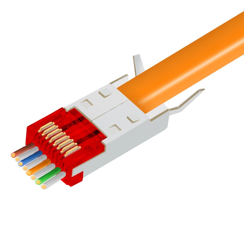BIGtec Hirose TM21 RJ45 Connectors Network Connector 25 Pieces Red