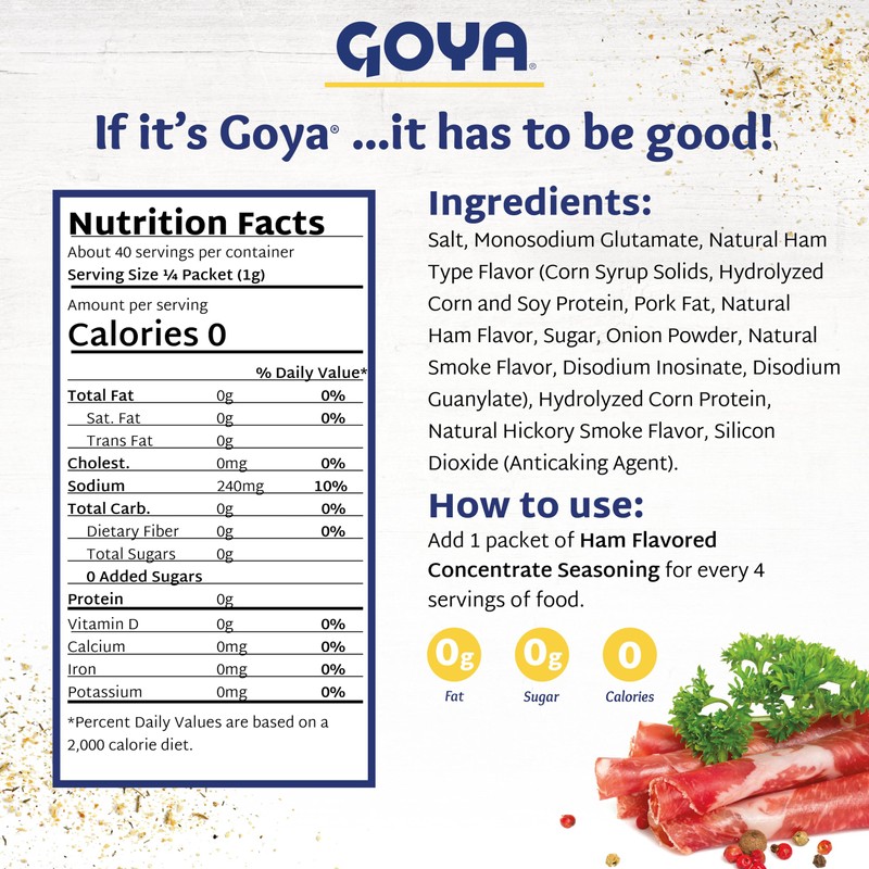 Ham Base Concentrate Seasoning by Goya, Ham Bouillon, for Beans,