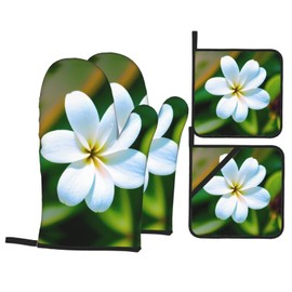 NEZIH Hawaii Flower 1 Print Oven Mittens Potholders Heat Resistant Gloves Kitchen Cooking Baking Grilling BBQ