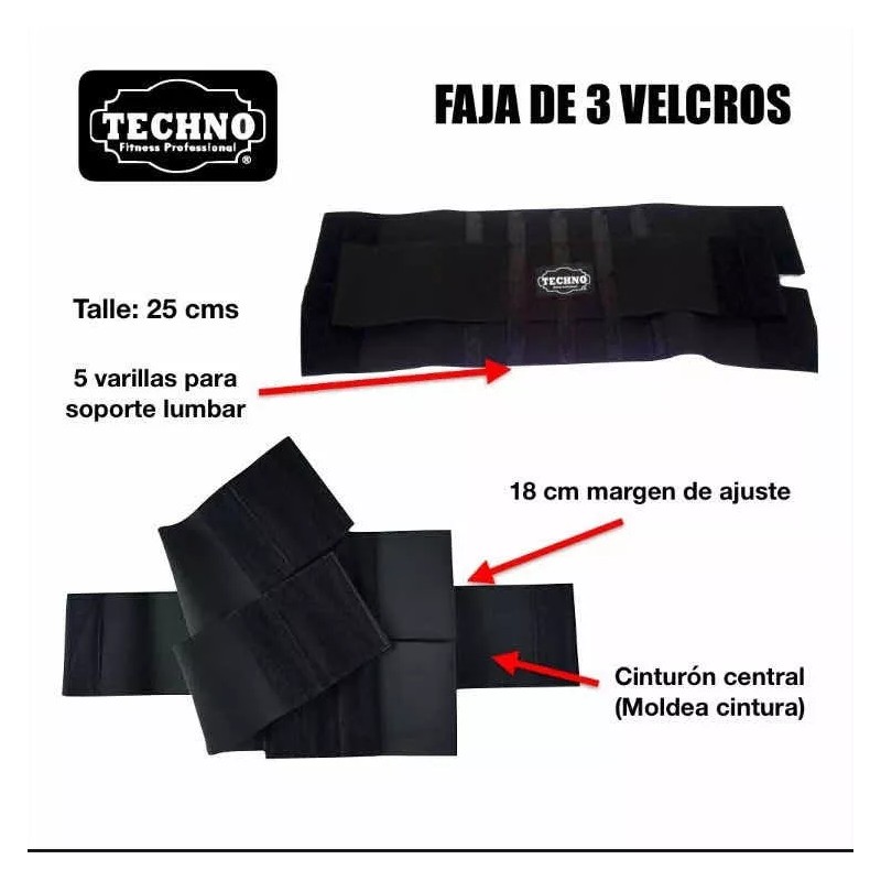 Techno Faja 3 Velcros Mujer Moldeadora De Silueta Y Cintura