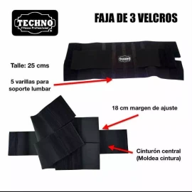 Techno Faja 3 Velcros Mujer Moldeadora De Silueta Y Cintura Talle25