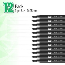 Mr. Pen- Drawing Pens for Artists, 0.05mm, 12 Pack, Black Artist Pens, Micro Pens for Drawing, Ink Pens for Drawing, Sketch Pens, Micro Pen, Fineliner Pens, Bible Journaling Pens, Fine Point