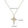 ZIVUYTAQ Crown Cross Necklace for Women 14K Gold Plated Crown