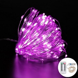 Volunx USB Pink Fairy Lights 2/5/10m Copper USB Plug in, String Light 8 Modes Copper Wire String Lights Remote Timer, Twinkle Firefly Bedroom Party Night Room Decorations Xmas (2m / 20LED)