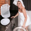 3 cestas colgantes de malla plegable para ropa sucia, con