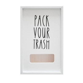 Grocery Bag Holder, Farmhouse Plastic Bag Holder, Wall Mount Vintage Grocery Bag Organizer, Rustic Wood Trash Bag Dispenser, Plastic Bag Storage Organizer, Garbage Bag Holder (White)