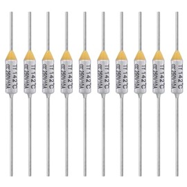 ALLECIN 10PCS 142 Degrees Celsius Thermal Fuse 10A 250V AEC142E Temperature Fuses Cutoffs 10Amp 250Volt 142℃ Fusible