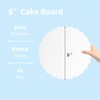 JCD 6" White Wave Cake Boards Round,Wave Cake Plate,Disposable Cake