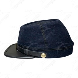 American Civil War US Union Captain Kepi, Navy Blue Wool with Black Braid Forage Cap/Hat (X-Large)