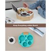 Hitseon Couch Cup Holder Tray, Octagonal Silicone Bamboo Sofa Cup