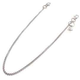 GoodsLand GD-WLCHAIN-05 Metal Wallet Chain, Long, Stylish, Men's, Silver, Approx. 30.3 inches (77 cm), Nascan Key Ring, Biker, Motorcycle, Keychain, Key Chain, Cord, Wallet, Chain, Fall Prevention