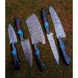 KNIVES SET HANDMADE DAMASCUS STEEL CHEF KNIFE SET KITCHEN KNIVES SET