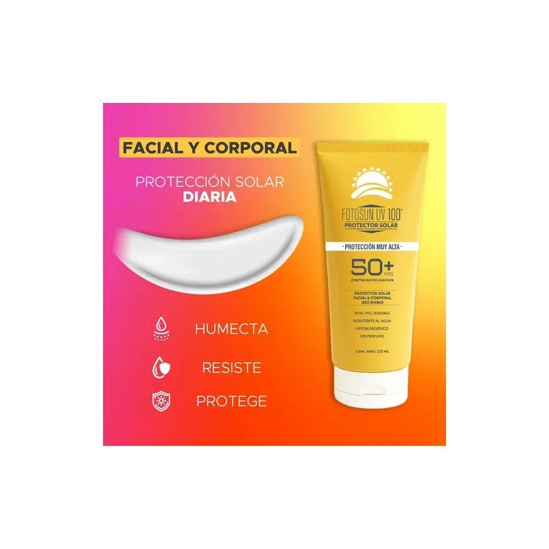 2 pack Protector solar Daclaf Fotosun Uv 100 Crema 50FPS