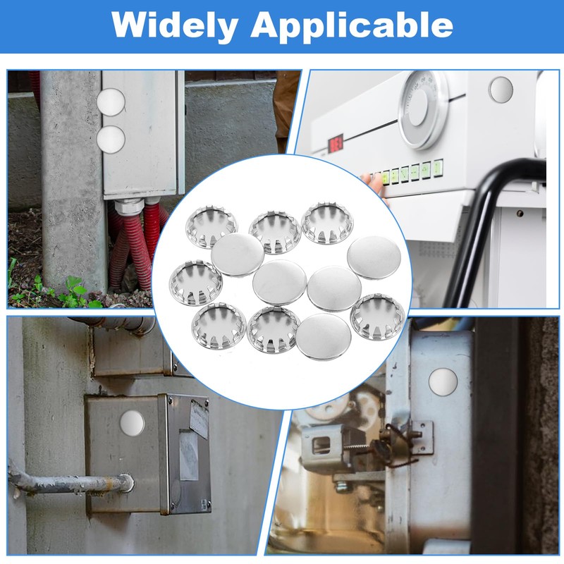12 PCS Electrical Box Knockout Plugs, 1/2 Inch Round Stainless