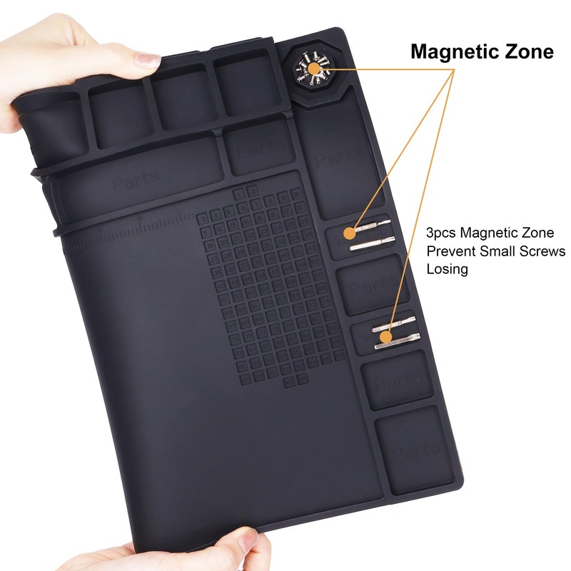 Premium Heat Resistant 932°F Magnetic Silicone Soldering Mat Electronics Work