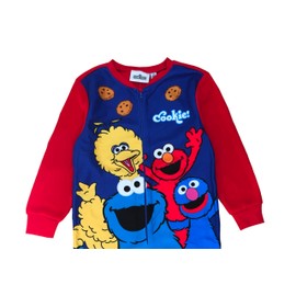 Sesame Street Boys or Girls Onesie, Sleepsuit, All in One Pyjamas, Red/Blue, Age 4-5 Years