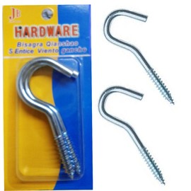 2 x Screw Hook Nails Large S Heavy Duty Wall Fixing Hanging Steel Thread Screws 100mm