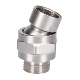 Shower Head Swivel Ball Adapter, ZESE 1PCS Adjustable Universal Shower Arm Extension Adapter 360 Degree Rotatable Shower Connect Ball Joint (Brushed Nickel)
