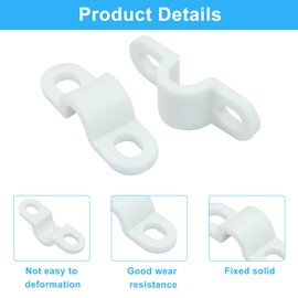 Moicstiy 24 Sets Wire Shelf Loop Clips, White Shelf Clips with Screws and Expansion Tubes for Wire Shelving(D：8.5mm)