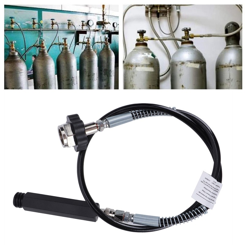 W21.8‑14 CO2 Cylinder Refill Adapter Hose with Spring Tube 36in