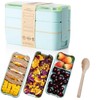 Bento Box Lunch Box 3-in-1 Compartment Containers Leakproof Stackable Bento
