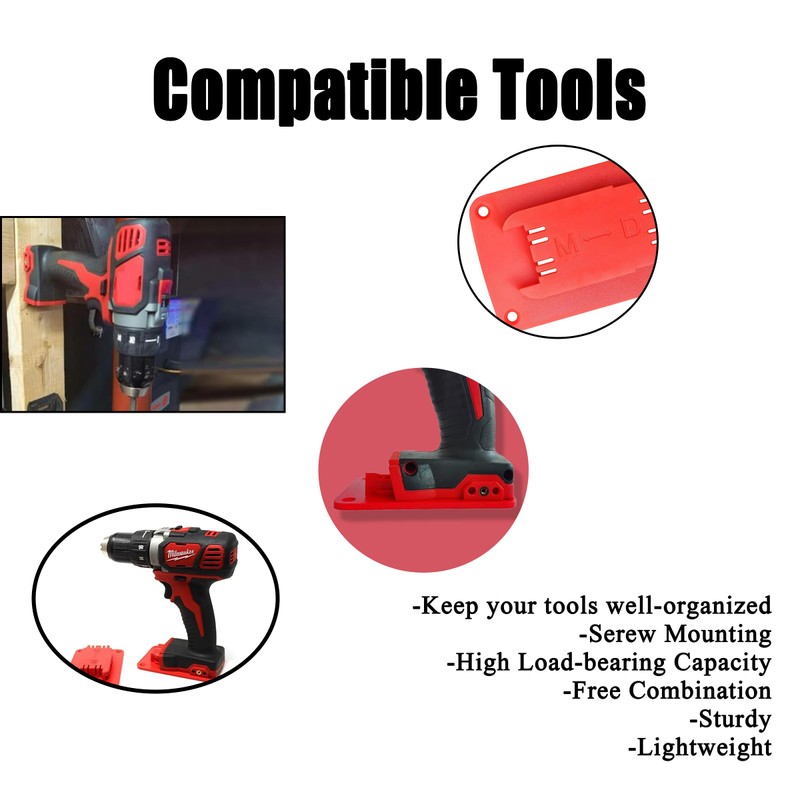 Tool Holders for Milwaukee M18 18V Tool Drill Driver, Wall