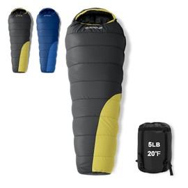 Cold Weather Mummy Sleeping Bag, 0 Degree Winter Sleeping Bag, 5-50℉ Sleeping Bags for Adults, Waterproof Lightweight Sleep Bag, Camping Gear for Backpacking Hiking Travel & Other Outdoor Activities