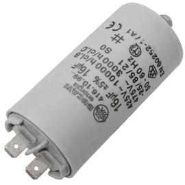 Lumonic Starting capacitor Ducati 416.10.99 A [incl. plug 6.3 x 0.8 mm] | motor capacitor 16µF 425V 36 x 70 mm I capacitor in insulated plastic housing