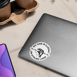 3 Pcs - No One is Illegal On Stolen Land Sticker Immigrants USA Political Gift Native American Equality Stickers Decoration for Laptop Water Bottle Phone Car Bumper Window Helmet