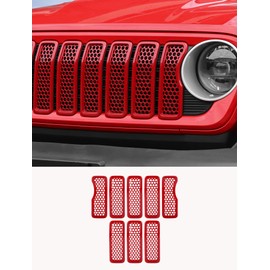 Savadicar - Insertos de parrilla delantera para Jeep Wrangler JL JLU 4XE y Gladiator JT 2024+ - Eleva la estética de tu Wrangler con protector de rejilla de malla frontal, accesorios de molduras