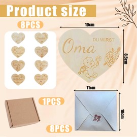 Schwangerschaft Verkünden Ihr Werdet Oma Und Opa, 8 Holzherzen Mit Umschlägen Und Aufklebern Für Eine Besondere Ankündigung Ideales Geschenk Für Familienfeiern