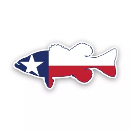 Darkside Ltd Texas Bass Flag Sticker Decal - Weatherproof - sport fish fish tx - 2" x 0.92"