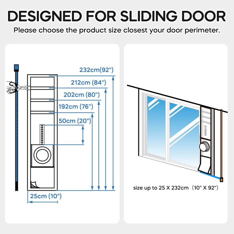 Loviga Universal Sliding Door Seal Kit for Portable Air Conditioner