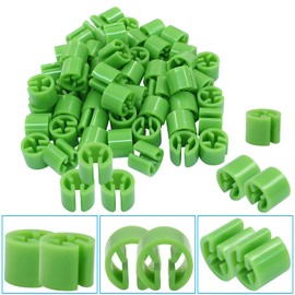 Rierdge 100Pcs Clothes Hanger Marker Blank Clothing Colored Tag Buckle, Plastic Garment Size Markers for DIY Snap Labels, Light Green