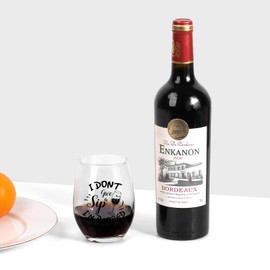 Funny Retirement Stemless Wine Glass for Women Men, I Don't Give a Sip I'm Retired Wine Glass, Happy Retirement Gifts for Coworkers Teacher Friends Nurse, 15oz