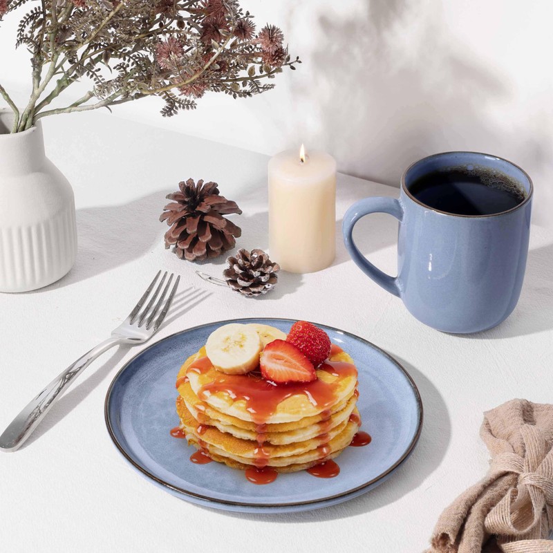 Herogo 6-Piece Stoneware Dinner Plates Set, 10.43" Ceramic Round Plate
